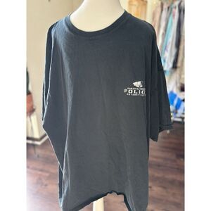 Harley‎ Davidson Police Men's 3XL T-Shirt Black Graphic Cotton AOP